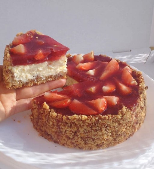 base galleta tarta de queso coco fresa